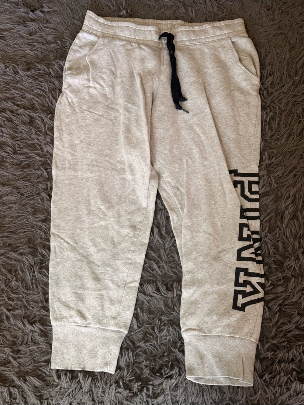 PINK Victoria's Secret Gray Lounge Pants with Black Drawstring